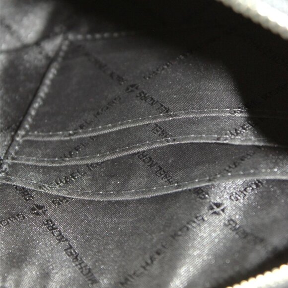 Michael Kors Logo Print Wristlet Clutch Pouch – Grey/Black Monogram MK Zip Bag - Picture 9 of 9